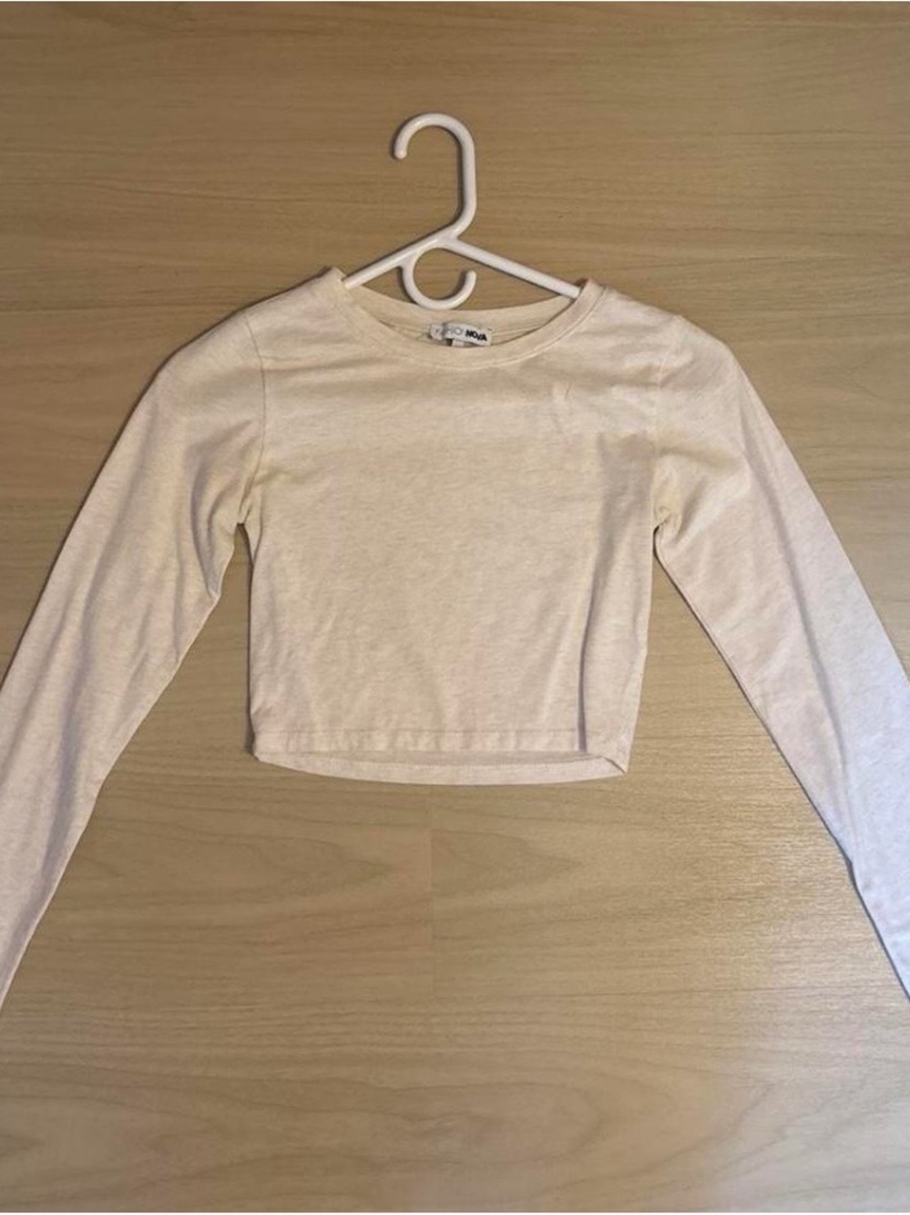 Fashion Nova Cream Long Sleeve Crop Top